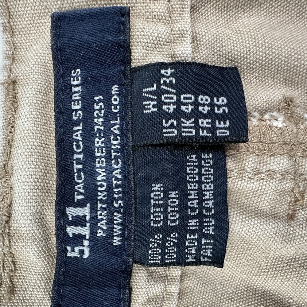 5.11 Tactical Mens Act 38x32 Beige Cargo Pants Utility Military Canvas‎ Cotton - Picture 9 of 14
